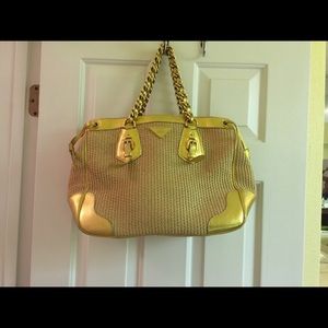 Prada gold tote
